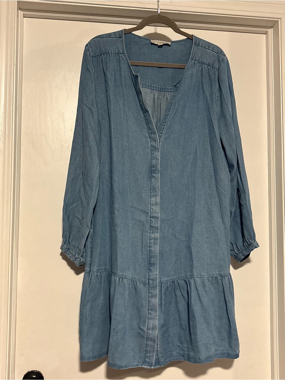 ⭐️LOFT Light Blue Long Sleeve Denim Tunic Dress